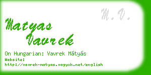 matyas vavrek business card